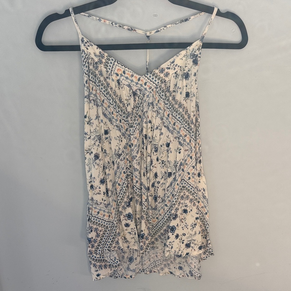 Daytrip Floral Camisole in Cream and Blue